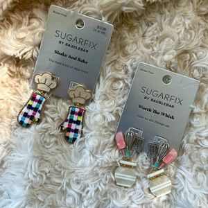 Never been worn! Two sets of “baking” theme earrings!